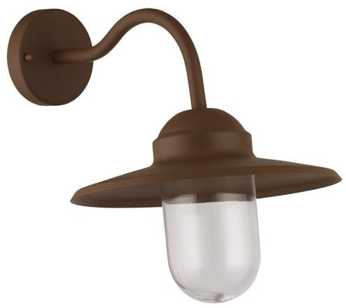 Applique extérieure Col de cygne pour ampoule E27, non fournie, couleur Marron Antique, Murale extérieure IP44 (COLY ANTIQUE E27)