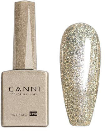 CANNI Vernis à Ongles Gel Semi Permanent argent pailleté glitter sliver Gel Polish Nail Gel UV Soak off Vernis Manucure