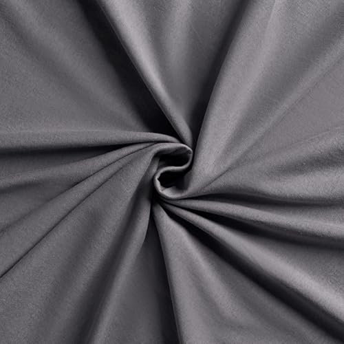 VelvetHome Topper Spannbettlaken 140x200cm 100% gekämmte Baumwolle Markenqualität Oeko-TEX 100 Bettlaken Spannbetttuch Jersey 140x200 Anthrazitgrau