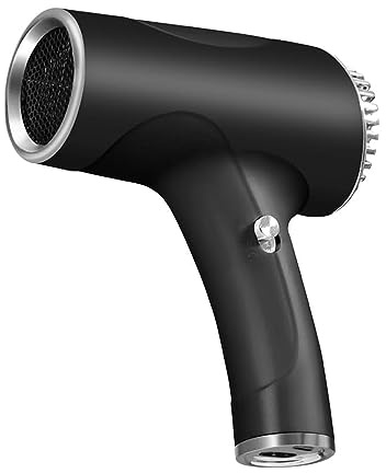 Hair Dryer, Cordless, Rechargeable, 2600 mAh, Rechargeable with USB Charging Cable, with Battery, Cold, Warm, for Travel, Camping (Black)