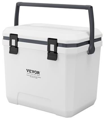 VEVOR tragbare Kühlbox (45 Qt / 64 Dosen) mit Eisspeicherung & robusten Griffen & Getränkehalter, isolierte tragbare Kühlbox aus stabilem Material, geeignet für Familienpicknicks und Lange Reisen