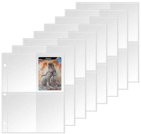 50 pagine raccoglitore carte doppia faccia con 400 tasche buste per trasparenti carte collezionabili 3 fori, Pagine album Buste per Pokemon, basket/calcio Carte da Gioco