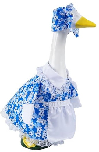 Teksome Vestidos para Gansos,Vestido de Primavera Pastoril con Sombrero para Ganso de Cincuenta y Ocho Centímetros | Vestuario para Gansos de Jardín,Para Navidad Cumpleaños Acción De Gracias Fiesta Y