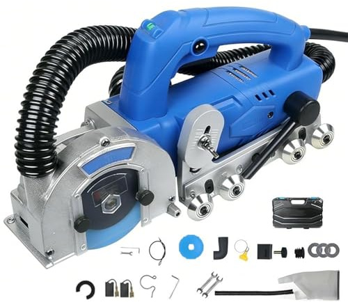TONGDAJINBAO Electric Grout Removal Tool 1200W, 9000RPM Tile Grout Remover Machine, Professional Grouts Removal Machine For Cleaning Shower Tile Joints, Floor Gaps(Machine+2.2mm seam cleaning sheet)