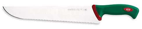 Sanelli Premana Professional Coltello Francese Seghettato, Acciaio Inossidabile, Verde/Rosso, 45.5 x 3 x 6 cm