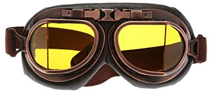 MUXSAM Lunettes de Moto, Lunettes de Protection Vintage, Lunettes Steampunk pour sports de plein air et motocross