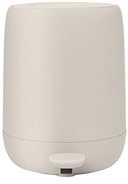 Blomus Kosmetikeimer -Sono- | Treteimer mit Soft-Close | 3L | Farbe Moonbeam | Ø20 x 25H cm | Mülleimer fürs Bad aus Kunststoff & Silikon | Herausnehmbarer Inneneimer