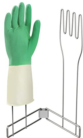KORRTFID Kitchen glove Holder, Stainless Steel Rack, Vertical Support Multi-Purpose Glove Drain, Collapsible Drying Stand (Large)