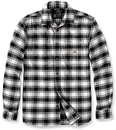 Carhartt Herren Langarmhemd Flannel L,S Plaid Shirt, Farbe:Malt, Größe:L