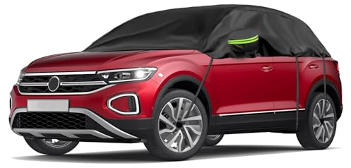 Bilöverdrag vattentät ersättning för VW T-ROC 2017–2024, solbeständigt halvt bilskydd, halvgarage UV-resistent resistent halvt bilpresenning dammtät snösäker utomhus inomhus