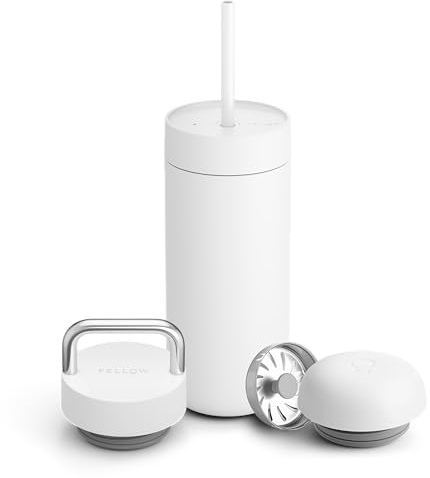 Fellow Carter Thermobecher Set 3 Verschlüsse weiß matt 473ml