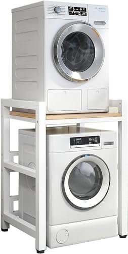 Kit d'empilage réglable pour lave-linge et sèche-linge à chargement frontal avec capacité de 400 kg pour l'organisation du linge