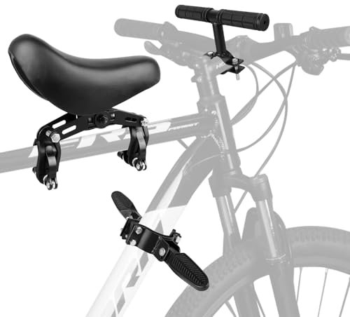 Kindersitz Fahrrad Vorne, Mountainbike Kindersitz Vorne mit Lenker und Pedal, Fahrradsitz Kinder Vorne, Abnehmbare Kindersitz Fahrrad Stange Vorne, Tragbar Kinder Fahrradsitz, Fahrradsitze für Kinder