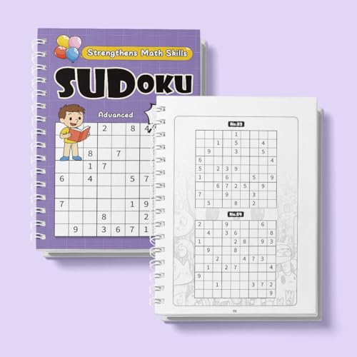 VTHY Challenging Sudoku Puzzle Book Smart Kids Above Exercise Brain, lmprove Focus and Boost