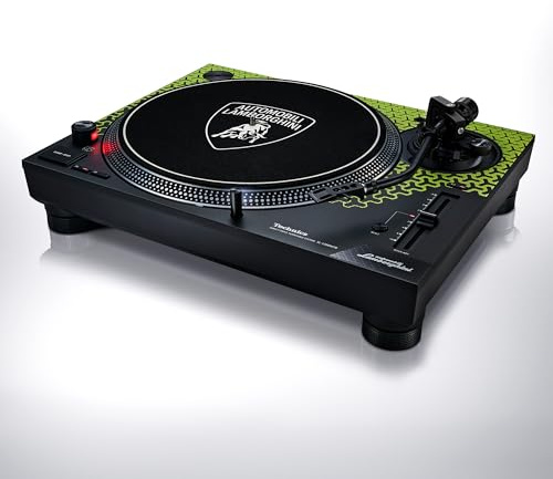 Technics SL-1200M7PEG, Giradischi a Trazione Diretta Edizione Lamborghini, Motore Coreless, Lettore di Vinile a 3 Velocità, Illuminatore Stilo, Verde