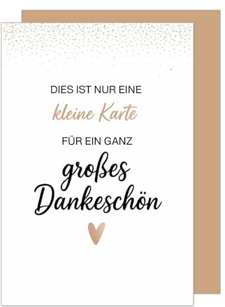 Edition Seidel D154 SW025 Carte de vœux de remerciement de qualité supérieure avec enveloppe Inscription en allemand « Danke » pour homme, femme, petit ami, petite amie