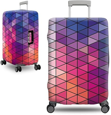 COYUN 1 Pièce Protection Valise L, Elastique Housse de Valise, Housse de Protection pour Bagages Lavable, Bagage de Voyage Couverture, Convient aux Bagages de 22 a 24 Pouces(M, Motif Géométrique)
