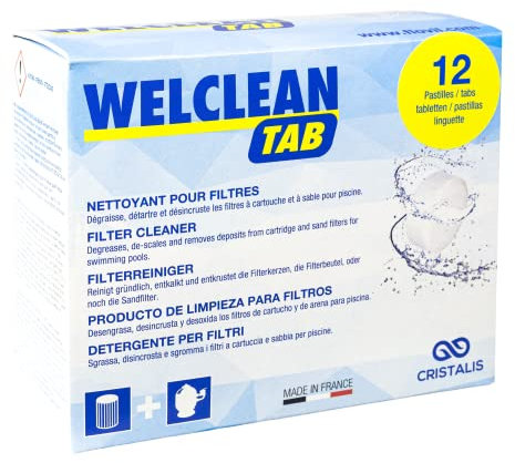 WELCLEAN Tab – FLOVIL md9294 Nettoyant en pastilles pour filtres, Blanc