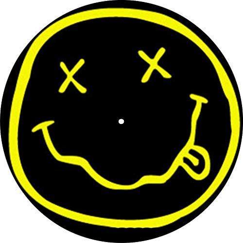 Slipmatta halkmatta repdyna filt för alla 30 cm LP DJ vinyl skivspelare anpassad grafisk – gult ansikte