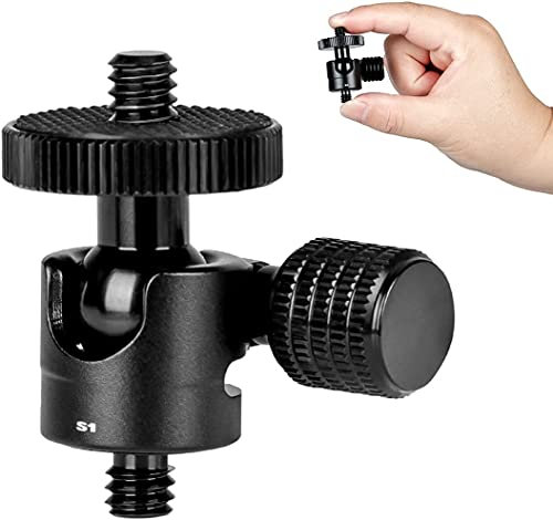 Koolehaoda Mini Ballhead Treppiede per fotocamera Supporto a testa sferica con connettore a vite da 1/4 a 1/4