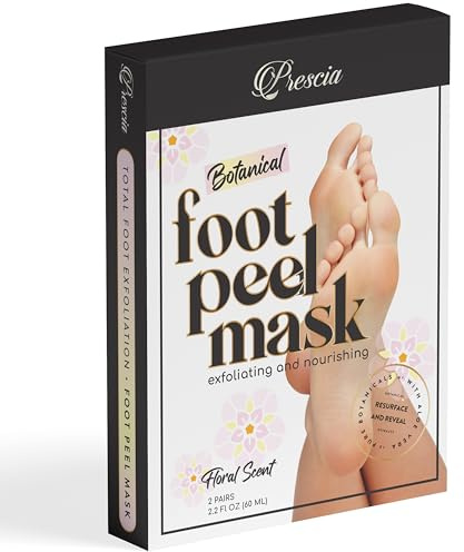Prescia Foot Peel Mask - For Cracked Heels, Dead Skin & Calluses - Baby Soft Feet, Smooth Skin, Removes & Repairs Rough Heels, Dry Toe Skin - Exfoliating Peeling Natural Treatment - Crescena
