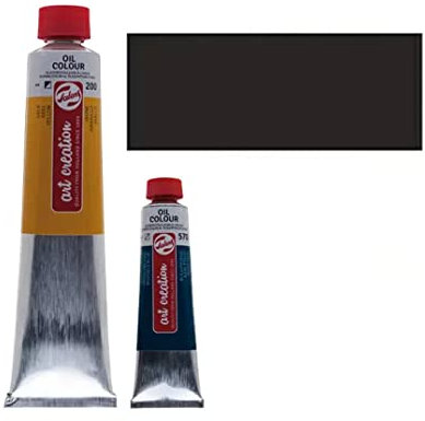 PAINT IT EASY Ölmalfarbe für Schule, Hobby & Kunst, 200ml, Elfenbeinschwarz