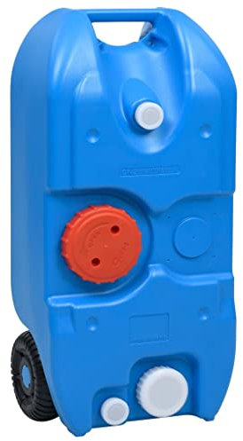 vidaXL Camping Wassertank mit Rollen Wohnwagen Wohnmobil Roll Tank Abwasser Behälter Frischwasser Wassertaxi Abwassertank 40L Blau