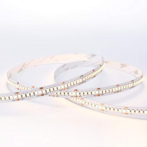 NUOVA GERMANY - PRO Strip LED Alta Luminosita 5M, Striscia Nastro 120W,24V 24W/M 2569Lm/m Flessibile Tagliabile 240Led/m SMD 2835, Luce Calda 3000K