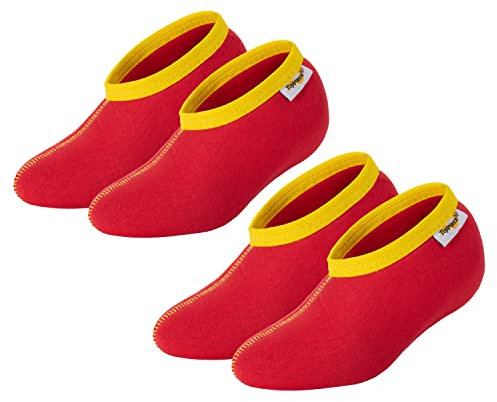 TippTexx 24 Stiefelsocken, 1 oder 2 Paar, Gummistiefelsocken mit Nässeschutz und ANTI-LOCH-GARANTIE für Damen, Herren u. Kinder (Rot/Damen-Kinder100% Baumwolle - 2 Paar, 39-40)