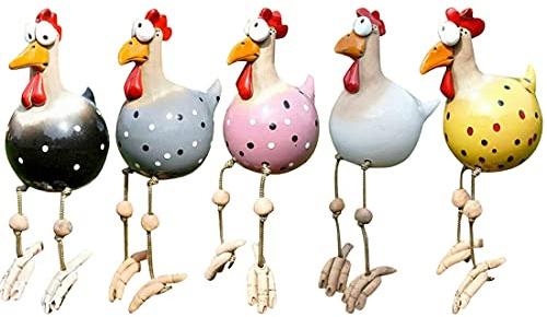 Décoration de Jardin de Statue de Poulet en céramique, Figurine de poterie de Prise de Jardin de Figure Animale, Statue de Poule Artisanale pour Jardin, Cour, Patio et Salle de Hilde (Noir)