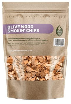 Leña de oliva verde – Astillas de madera para ahumar, 3 L – astillas de madera para barbacoa, ideal para su uso en barbacoas o ahumadores – Astillas de madera para ahumar sabores, para ahumar carne