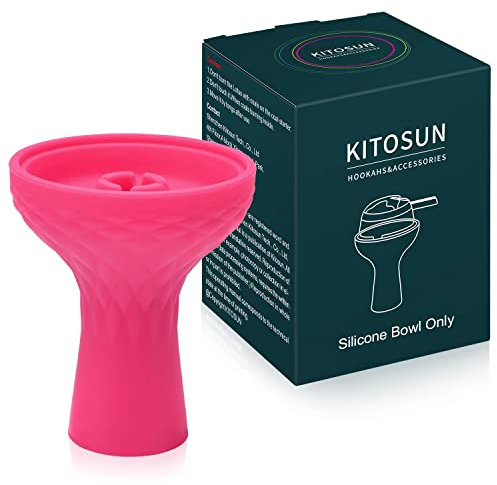 Cabezal Cazoleta de Silicona para Cachimba - Kitosun Accesorios para Shisha Phunnel Cabeza de silicio duradero de 70 grados, adecuada 15-20 gramos de sabor Colaboración con Lotus HMD (rosa)