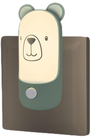 Luce Notturna Bambini da Presa con Interruttore On/Off, Lampada Notte Orso per Cameretta Neonati, Luci LED da Comodino da Parete, Accessori Camera da Letto Ragazzo, Luci di Cortesia Casa, Idee Regalo