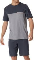 Schiesser Herren Schlafanzug kurz Rundhals - Nightwear Set, Kohle_181167, 50
