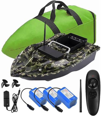 YLLLLY Futterboot,12000mah Batterien mit großer Kapazität futterboot,500m Fernbedienung,1,5kg Ladetrichter.Wind- und wellenfest,mit Handtasche. Geben Sie Antennen, Propeller, und andere