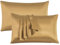 ROOEE Satin Silk Pillowcases for Hair and Skin 2 Pack Standard Size 50x75cm Envelope Closure Pillow Case (DULL GOLD)