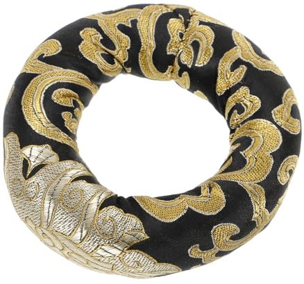 ibasenice Klangschalenkissen Rundes Baumwoll Kissen Für Tibetische Klangschale Meditation Deko Und Buddhistische Klangtherapie 4.3X4.3X1.2 Zoll