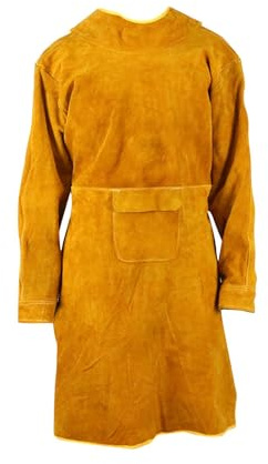 predolo Delantal de Soldadura Ropa Antillama Chaqueta de Soldadura Cierre de Hebilla Correa Ajustable Abrigo de Soldadura Multifuncional Ropa de Manga Larga, 80cm