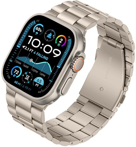 Tasikar Kompatibel med Apple Watch Ultra SE Series 10-349mm 46-40mm Premium Rostfritt Stål Metall Ersättningsrem