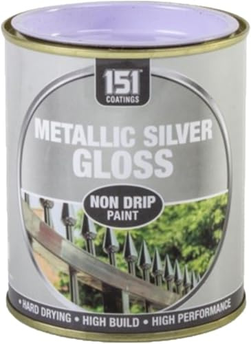 MIXEL Metallic Silver Gloss Non-Drip Paint, Fast-Drying, Easy-to-Apply, Perfect for Enhancing Metal, Wood, Plastic, Glass, Ceramic, Indoor and Outdoor Use, 300ml, (1 Pcs)