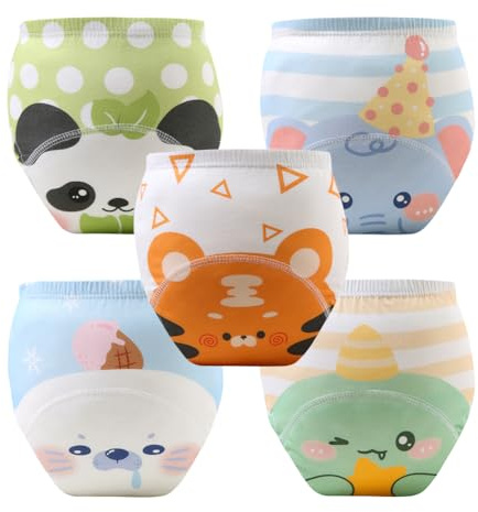 Aolso Training Pants, 2 Pieces High Waist Baby Potty Sweatpants for Kids, 100% Cotton, Washable and Reusable