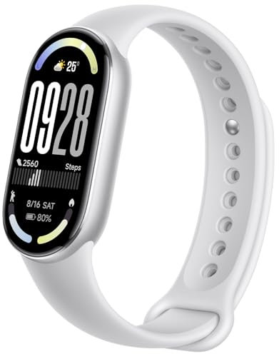 Xiaomi Mi Smart Band 10 (2025) Smartwatch,Schermo AMOLED 1,72, Autonomia 21 giorni,150+ Modalità Sportive,5ATM,Monitoraggio Della Frequenza Cardiaca 24/7 e SPO₂,Analisi del Sonno, HyperOS 2(Argento)