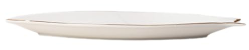 Angoily Assiette en Céramique de Poisson 12 Pouces Bord Doré – Plat de Service pour Poisson Plateau Apéritif Décoratif pour Repas Maison et Fêtes