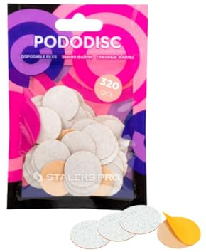 STALEKS PRO Pododiscus 50 x PODODISC M EXPERT 20mm Adhesive Abrasive Discs for Nail Lathe Special Pedicures (320 Grit)