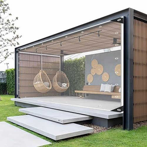 Cortinas de jardín aisladas para exteriores, paneles de PVC transparente para patios, pérgolas y pabellones, cubiertas de vinilo de invierno para mayor comodidad y protección contra la intemperie