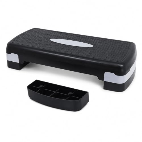 Aerobic Stepper Exercise Platform with Adjustable Height, Non-Slip Textured Fitness Step Board for Home Gym Cardio Aerobics Yoga and Strength Workouts, 68cm 78cm 90cm Options