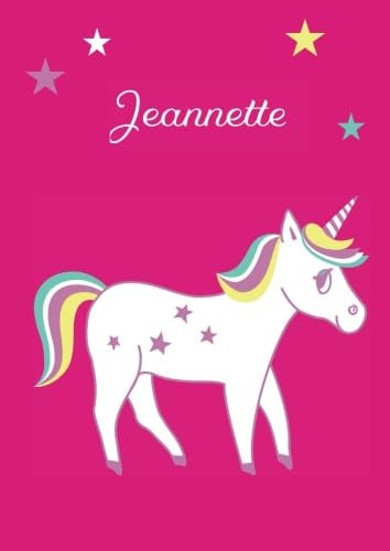 Jeannette: Einhorn Malbuch / Tagebuch / Notizbuch - DIN A4 - blanko