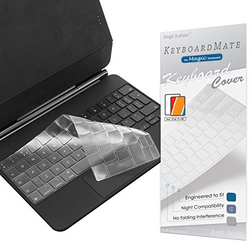Cubre Teclado Español Compatible con Magic Keyboard (ISO, Sin Teclas de función) para iPad Air 11 (M2) y iPad Air (5,4 Gen) y Pro 11 (4,3,2 Gen) - Protector de Cubierta de Teclado