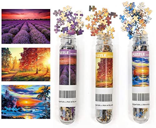 3er Pack Landschaft Mini Puzzles 150 Teile für Erwachsene Kleines Puzzle 6 x 4 Zoll Haus Unterhaltung Spielzeug Wohnkultur Puzzles