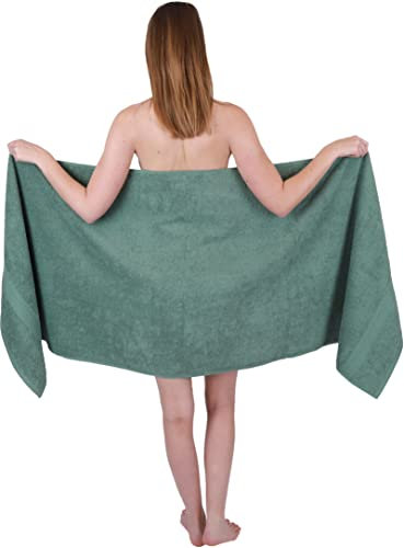 Betz Saunatuch XXL Badetuch Liegetuch Strandlaken Saunahandtuch Premium Frottee 100% Baumwolle Größe 70 x 200 cm Farbe tannengrün